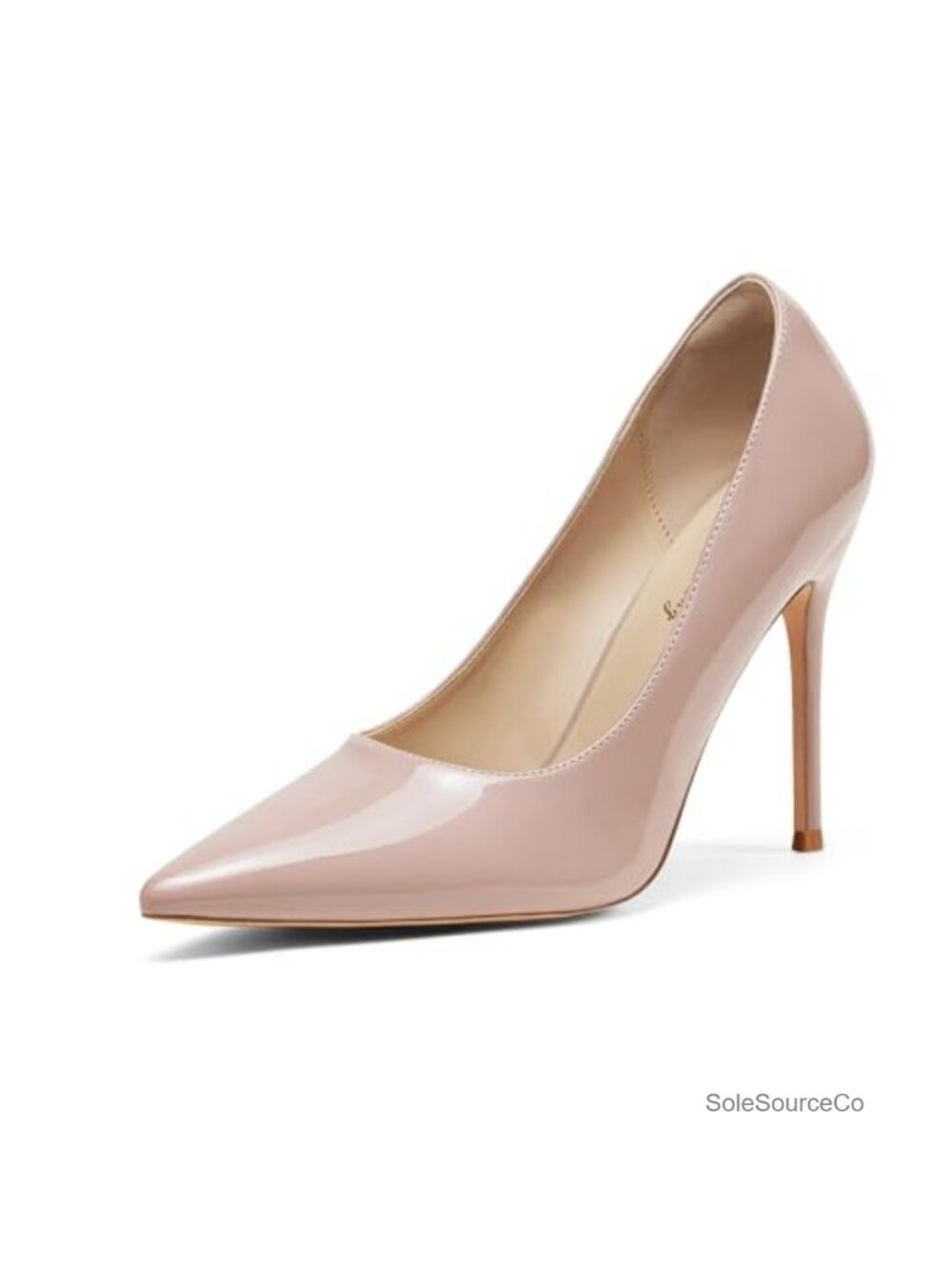 Faux Leather Pointed Toe Stiletto Pumps 4 Inch Heels